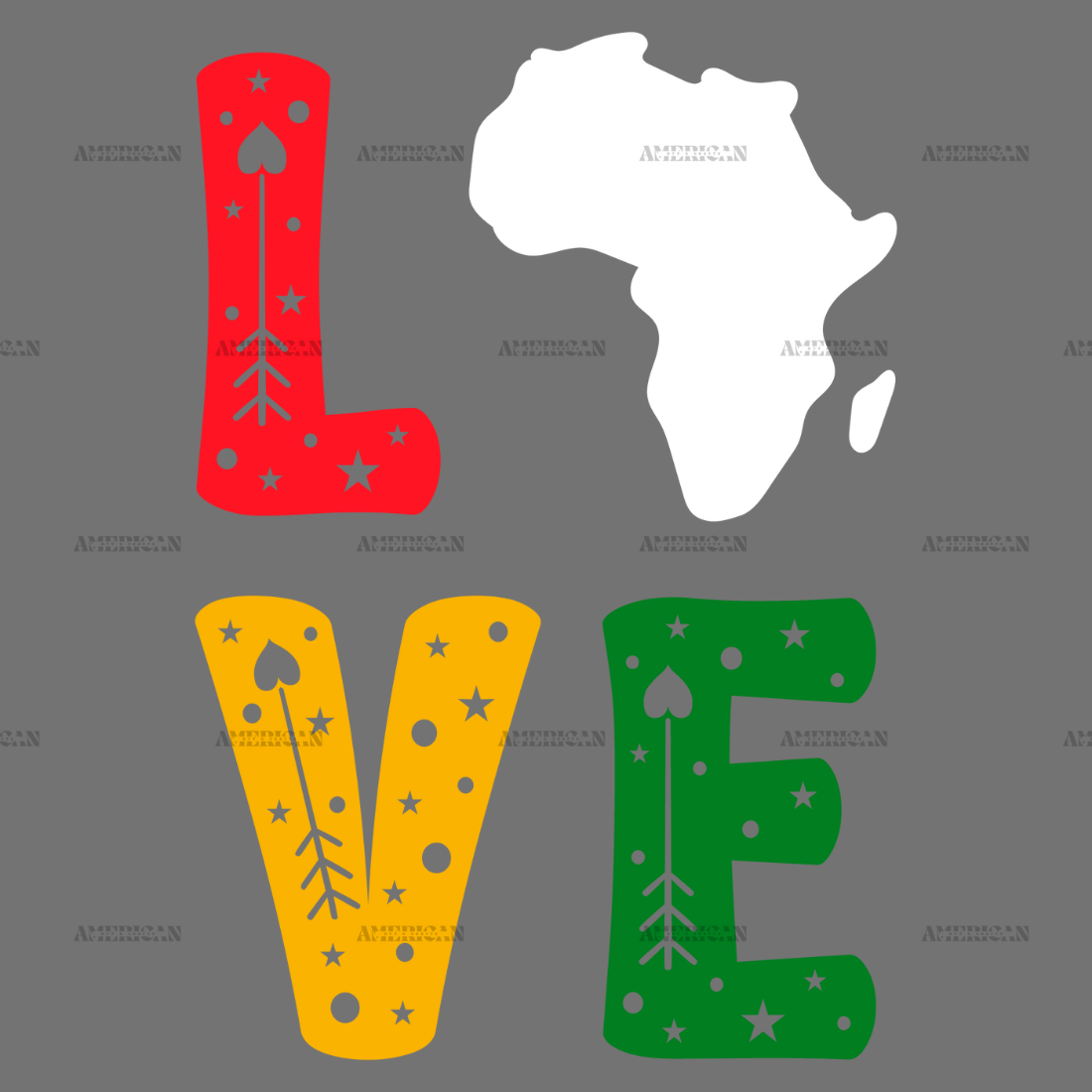 Love Africa Map-2 DTF Transfer