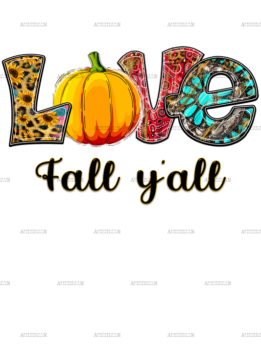 Love Fall yall pumpkin DTF Transfer