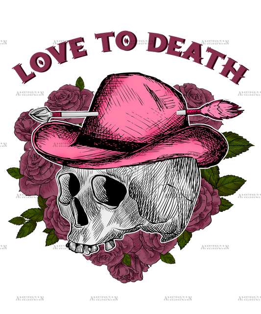 Love To Death Skull DTF Transfer