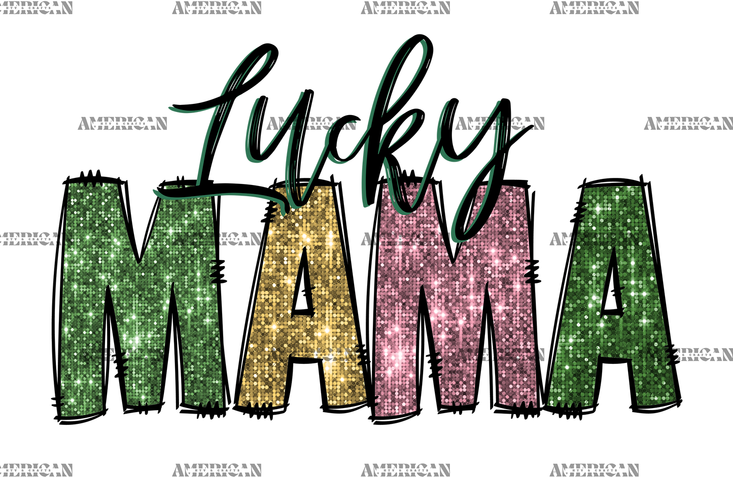 Lucky Mama Multicolor DTF Transfer