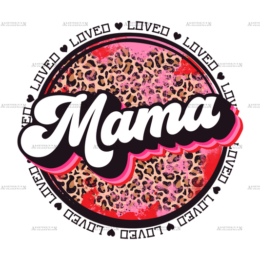 Mama Valentines Grunge Circle DTF Transfer