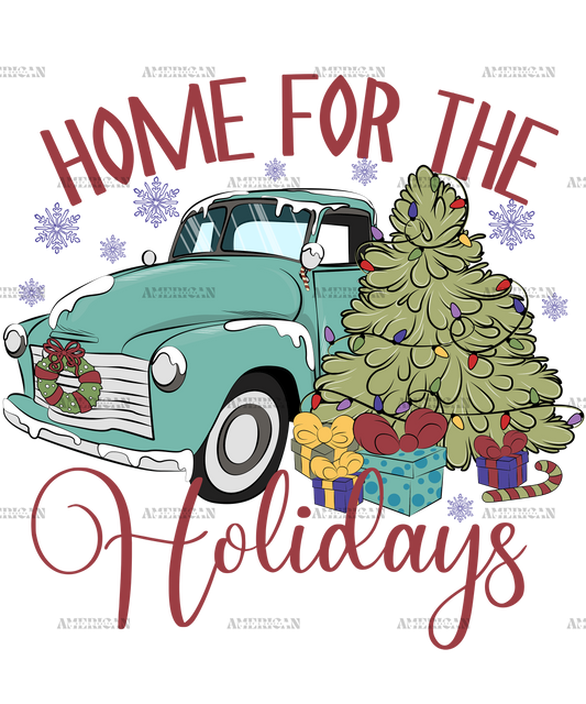 Merry Christmas Home For The Holidays DTF Transfer
