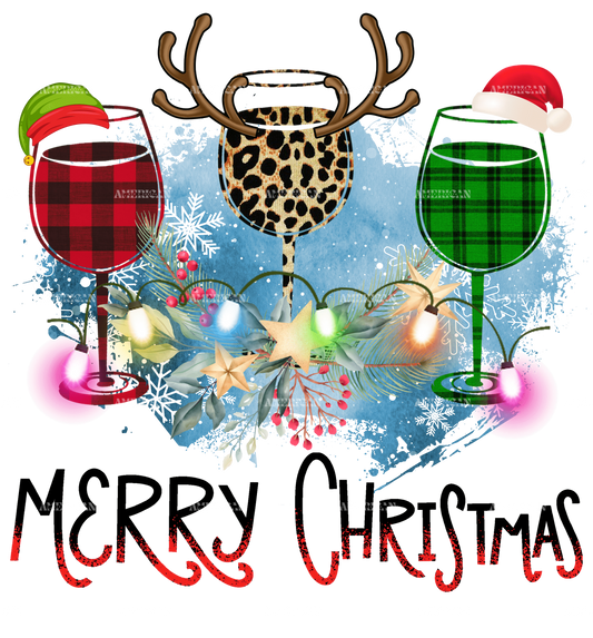 Merry Christmas Wines DTF Transfer