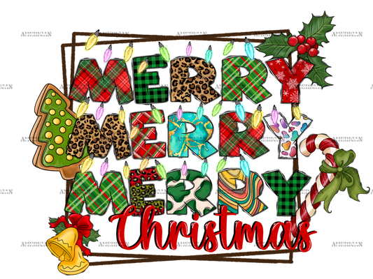 Merry Merry Merry Christmas-2 DTF Transfer