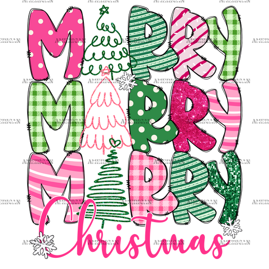 Merry Merry Merry Christmas-3 DTF Transfer