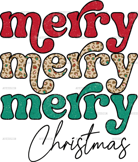 Merry Merry Merry Christmas DTF Transfer