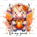Oh My Gourd Highland Cow DTF Transfer