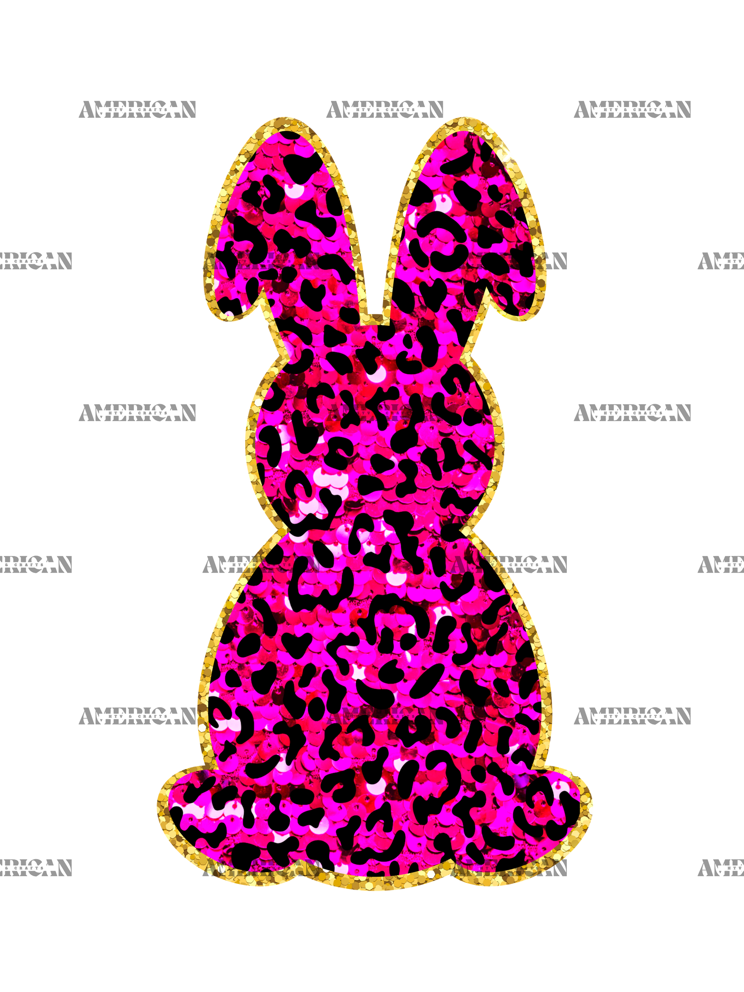Pink Leopard Bunny DTF Transfer