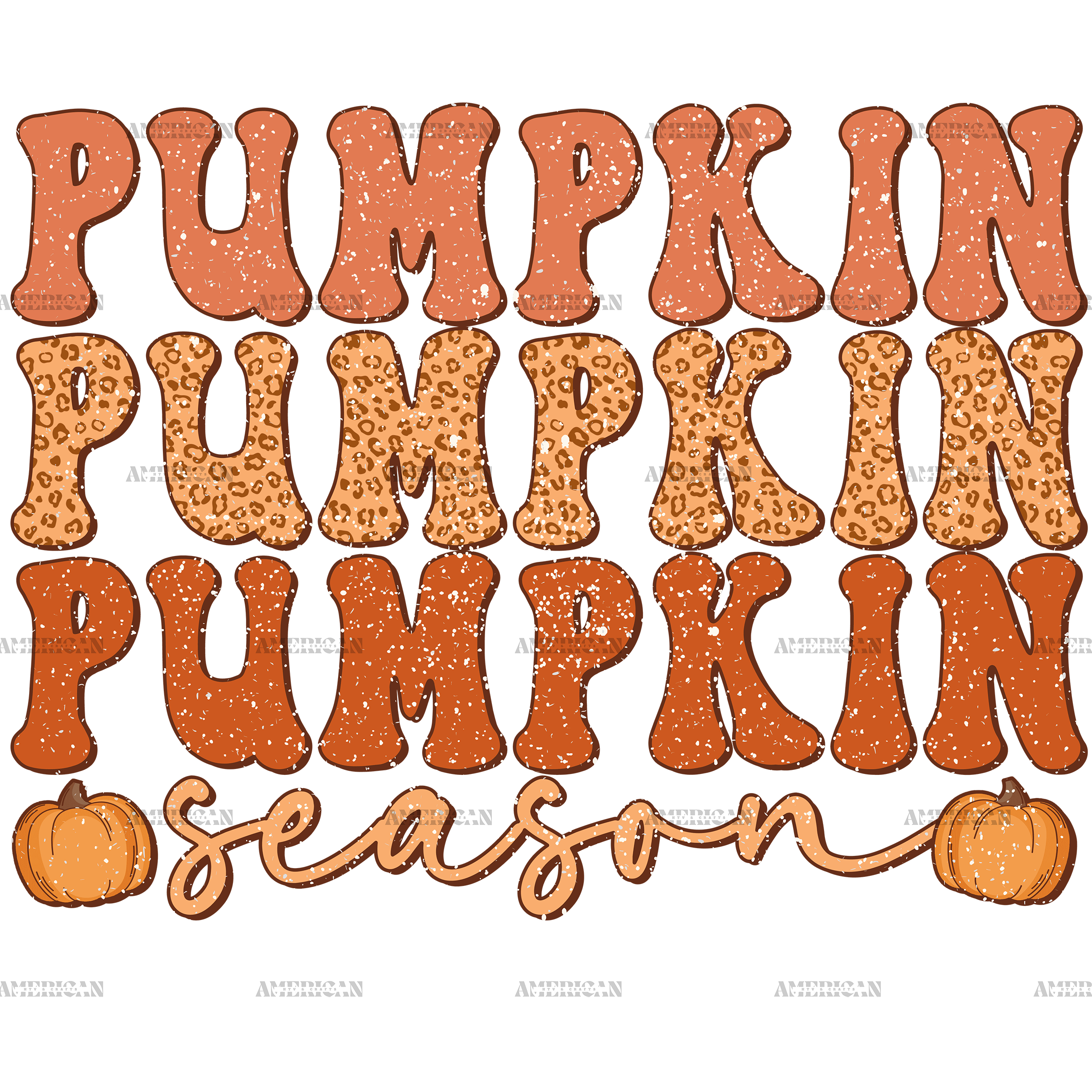 Pumpkin Season-3 Dotted DTF Transfer