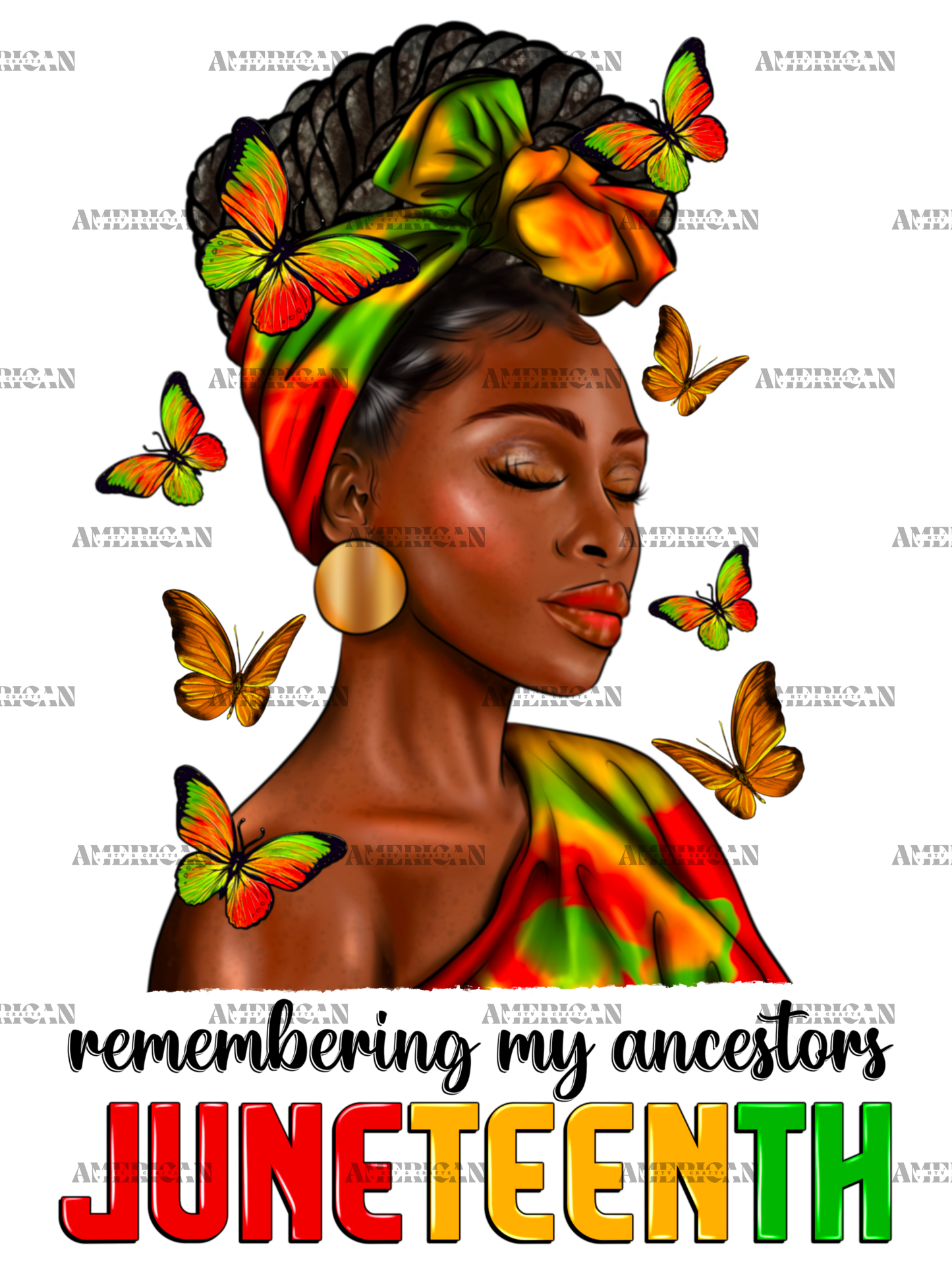Remembering My Ancestors Juneteenth Afro Woman-3 DTF Transfer