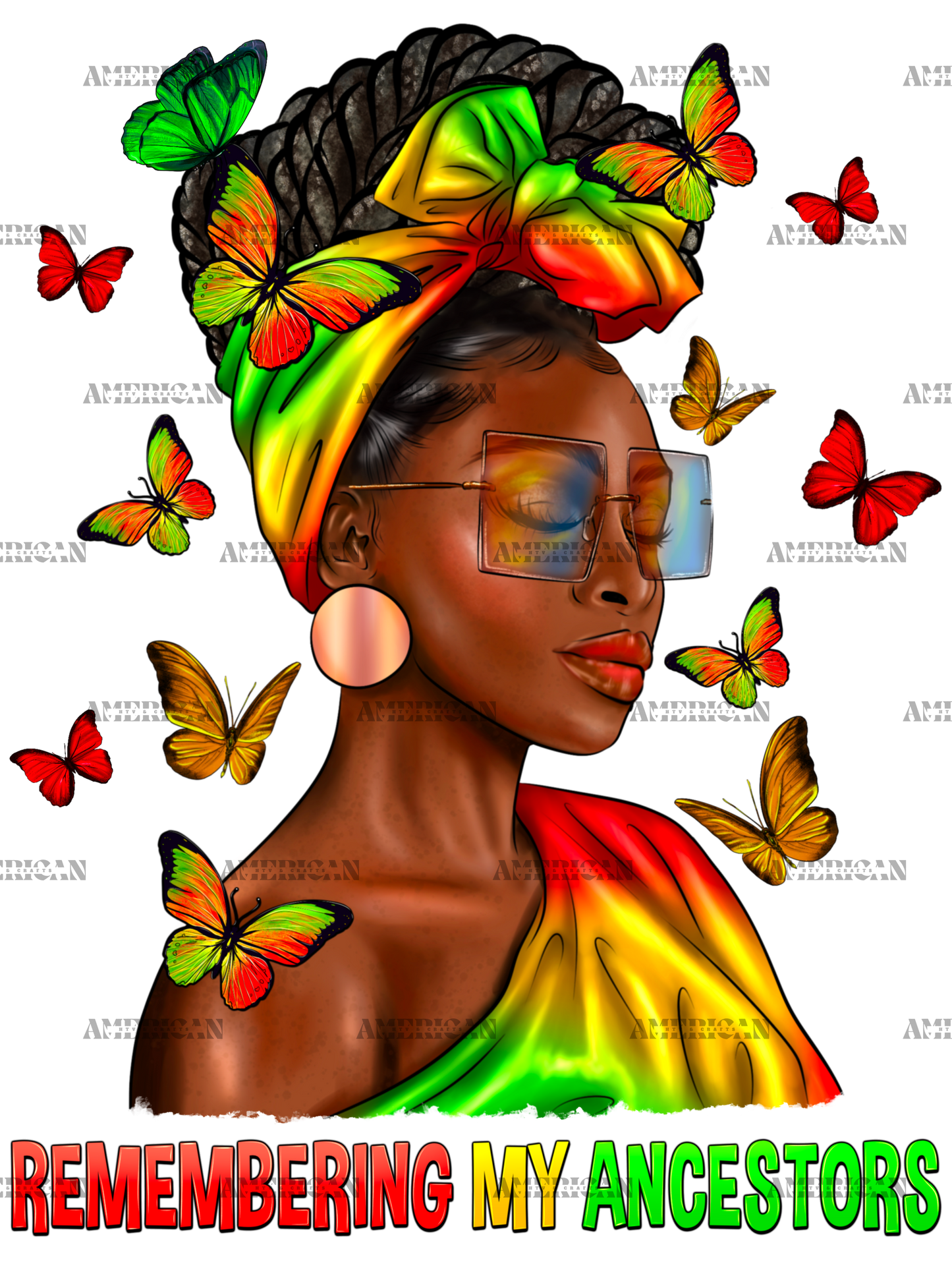 Remembering My Ancestors Juneteenth Black Woman DTF Transfer