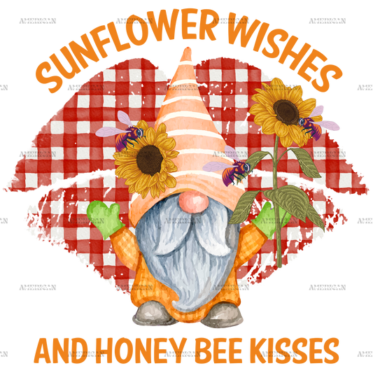 Sunflower Wishes Honey Bee Kisses DTF Transfer