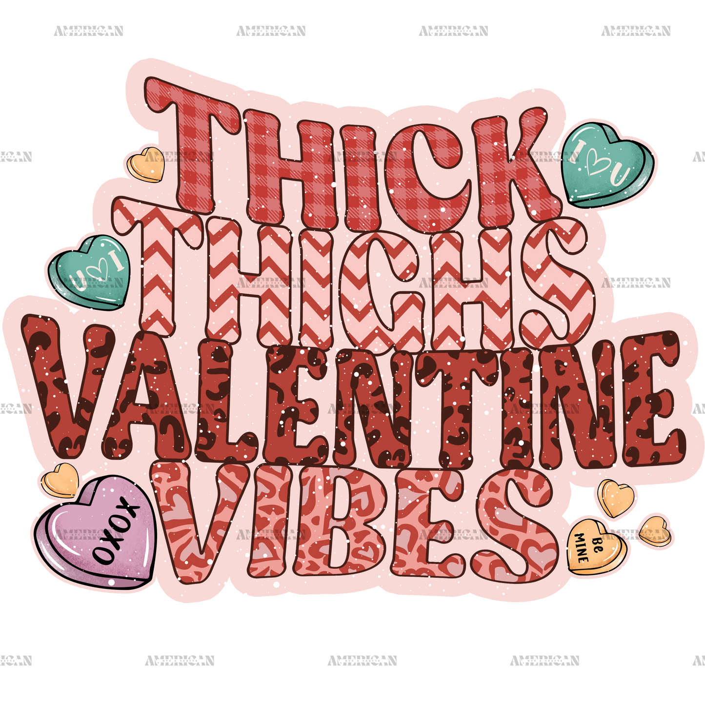 Thick Thighs Valentine Vibes-4 DTF Transfer