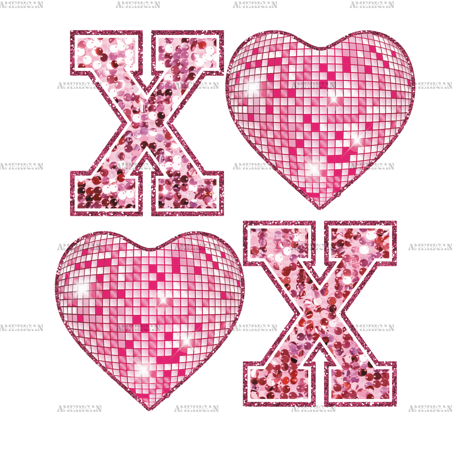 Xo Xo Hearts DTF Transfer