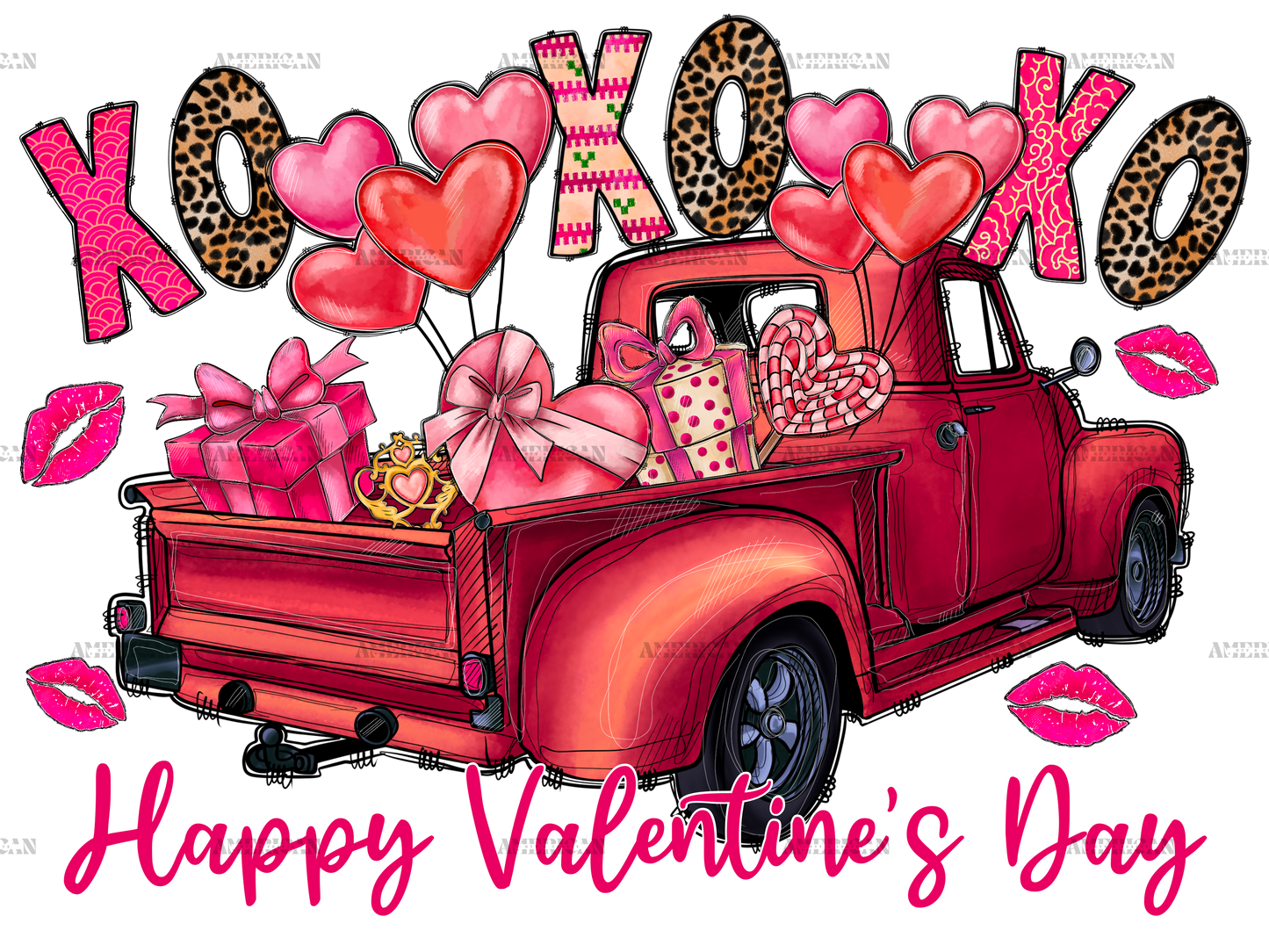 Xoxo Truck Valentine DTF Transfer