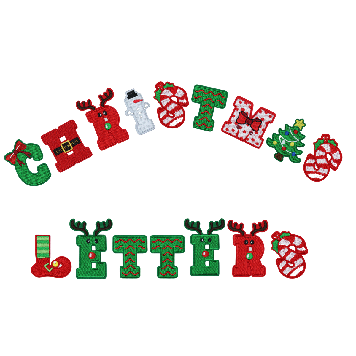 Christmas 2.5" Embroidery Letter Varsity
