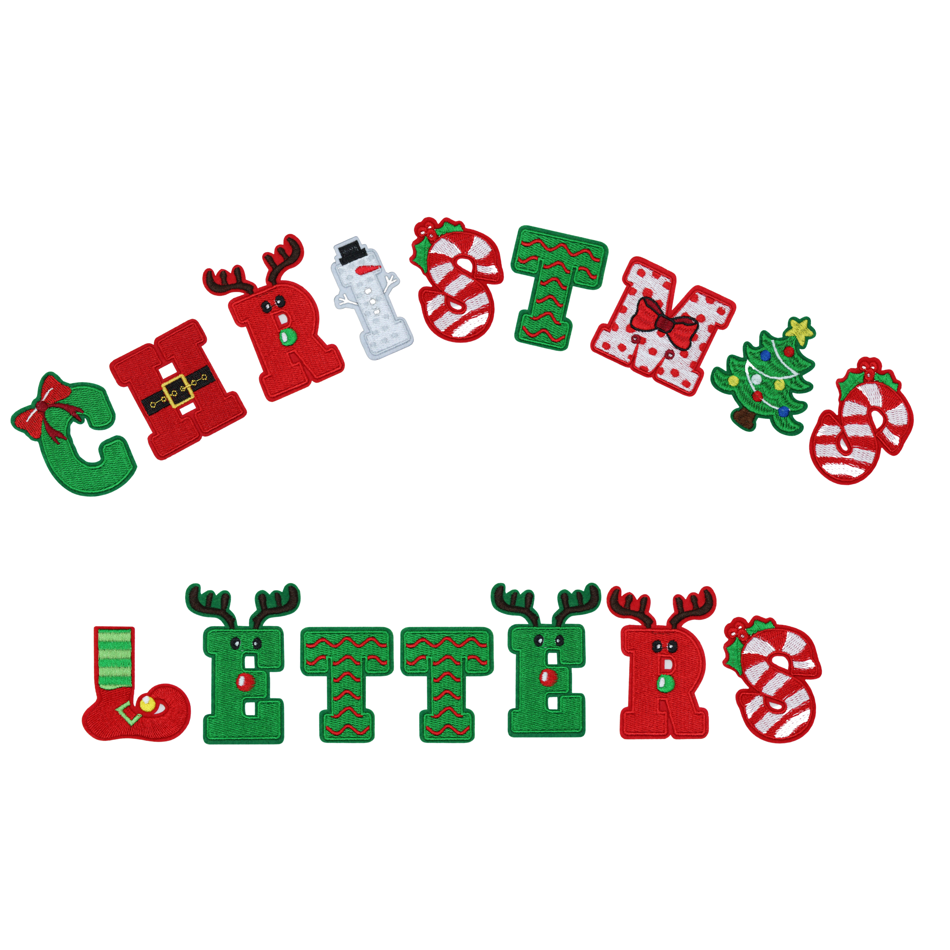 Christmas 2.5" Embroidery Letter Varsity