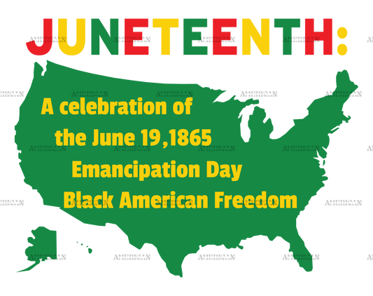 Juneteenth America Map DTF Transfer