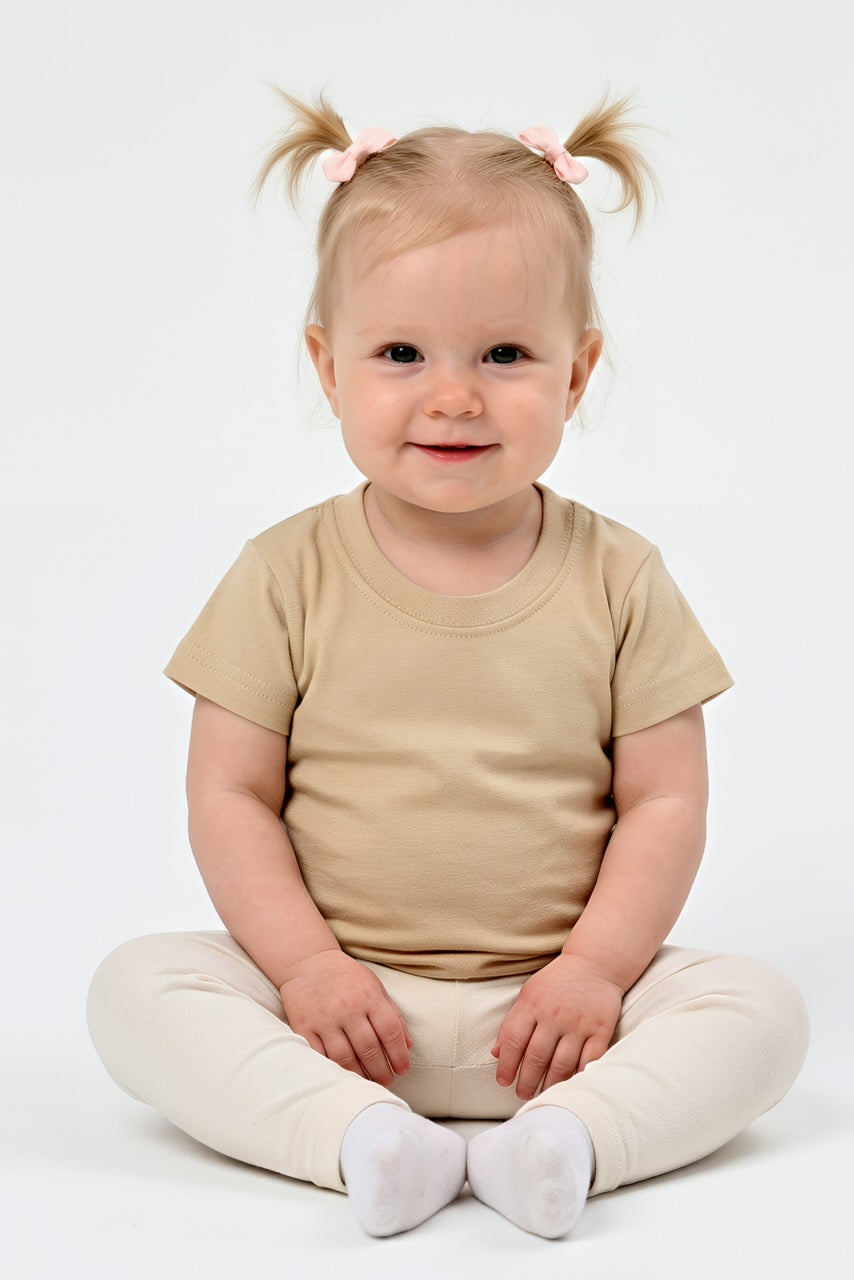 Toddler 100% Cotton T-Shirt in Beige