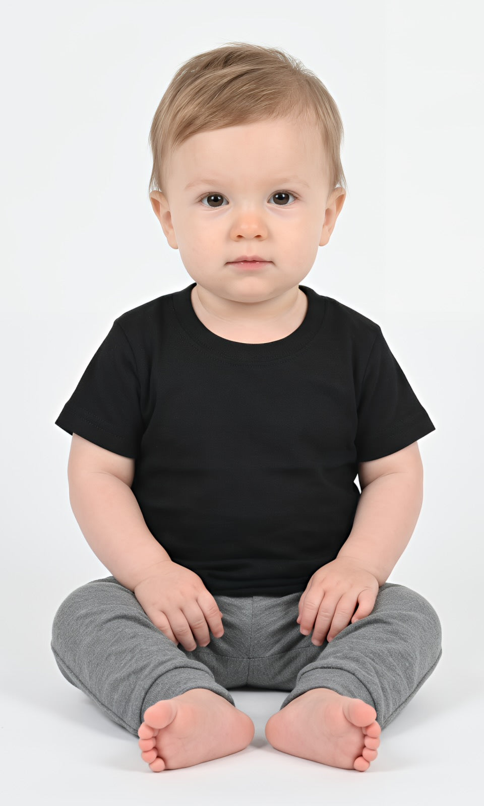 Toddler 100% Cotton T-Shirt in Black