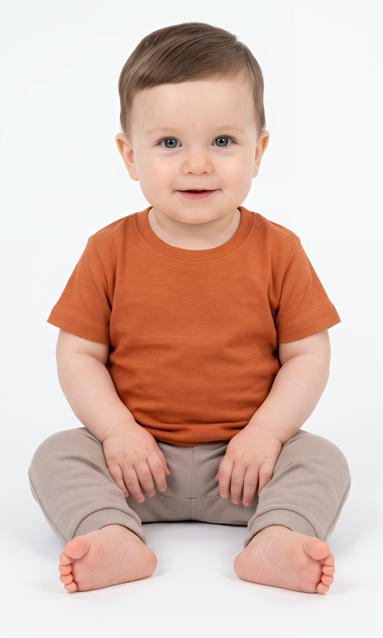Toddler 100% Cotton T-Shirt in Burnt Orange