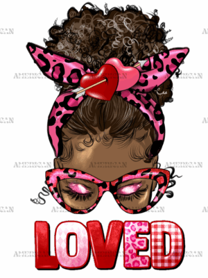 Afro Messy Bun Loved DTF Transfer