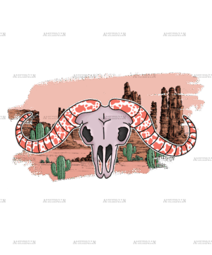 Animal Skull Horns DTF Transfer