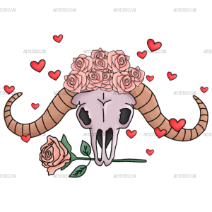Animal Skull Valentine DTF Transfer