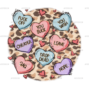 Anti Valentine Hearts DTF Transfer