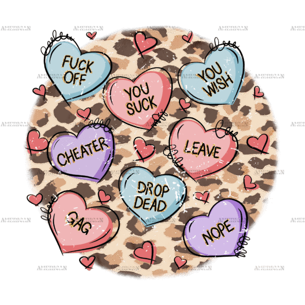 Anti Valentine Hearts DTF Transfer