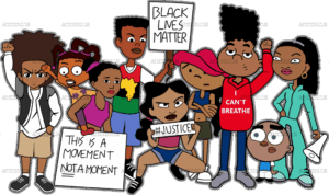 Black Lives Matter Cartoon DTF Transfer