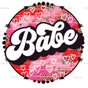 Babe Circle Grunge Leopard DTF Transfer