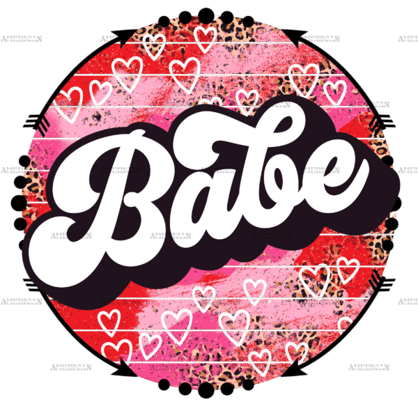 Babe Circle Grunge Leopard DTF Transfer