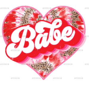 Babe Tiedye Leopard Heart DTF Transfer