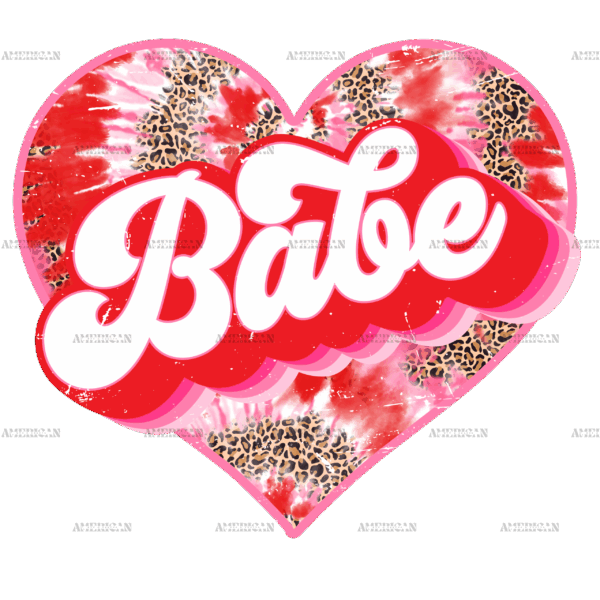 Babe Tiedye Leopard Heart DTF Transfer