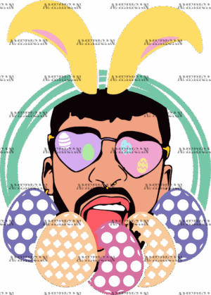 Bad Bunny Easter DTF Transfer