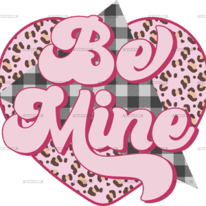 Be Mine Leopard Heart DTF Transfer