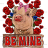 Be Mine Pig-2 DTF Transfer