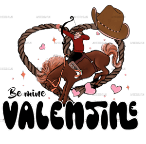 Be Mine Valentine Cowboy DTF Transfer