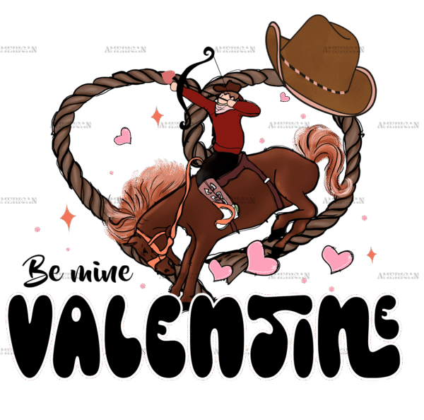 Be Mine Valentine Cowboy DTF Transfer