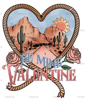 Be Mine Valentine Western DTF Transfer