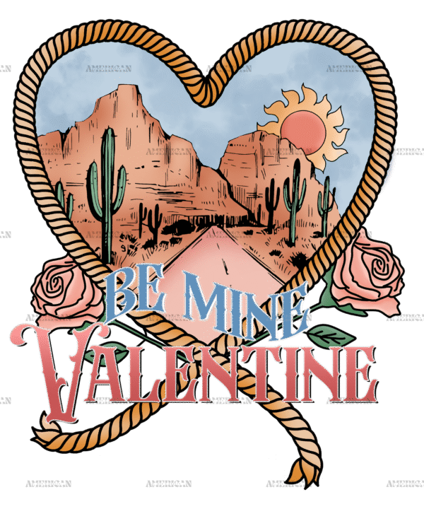 Be Mine Valentine Western DTF Transfer