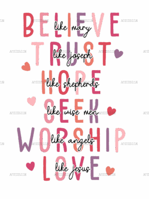 Believe Trust Valentine DTF Transfer