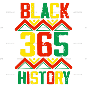 Black 365 History DTF Transfer