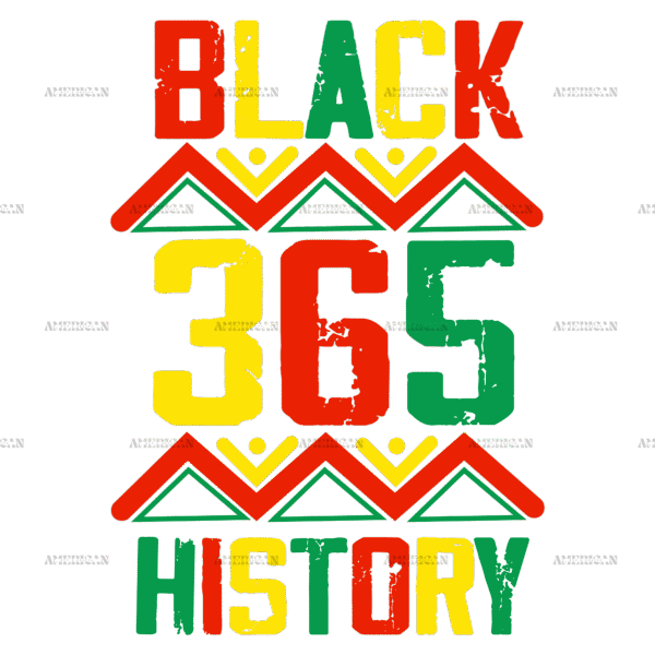 Black 365 History DTF Transfer