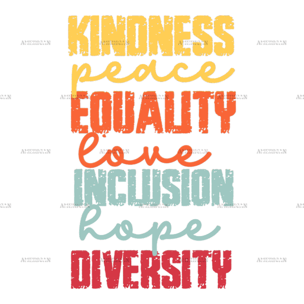 Black Kindness Peace Equality Love DTF Transfer