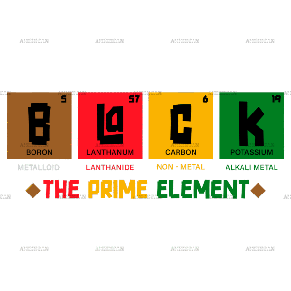 Black The Prime Element-4 DTF Transfer