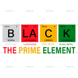 Black The Prime Element-7 DTF Transfer