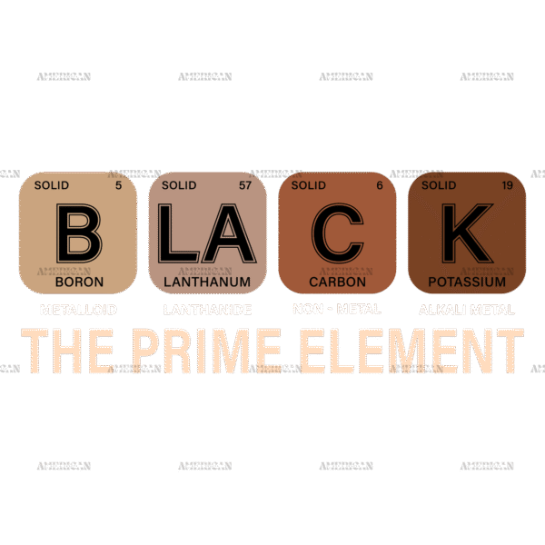 Black The Prime Element-8 DTF Transfer