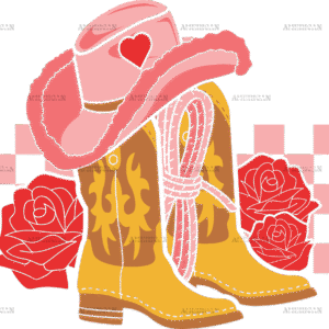 Boots And Roses Western Valentine DTF Transfer